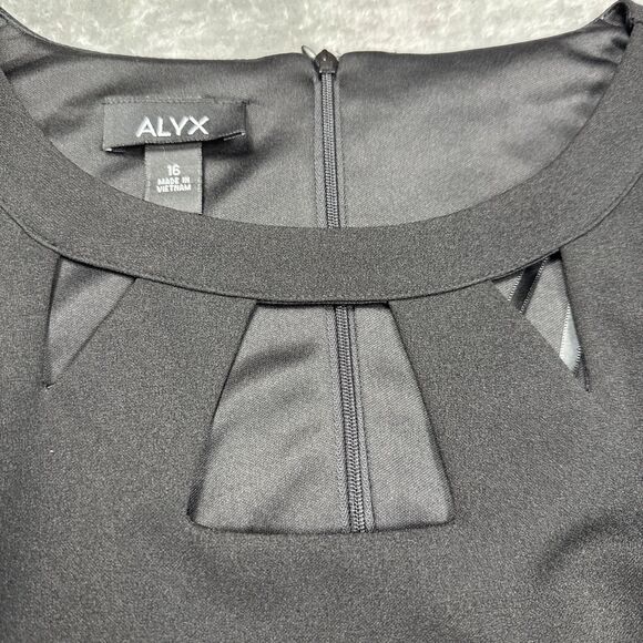 Alyx Dress Solid Black Sleeveless A Line Womens 16 Office Wedding Guest NWT - Picture 7 of 10